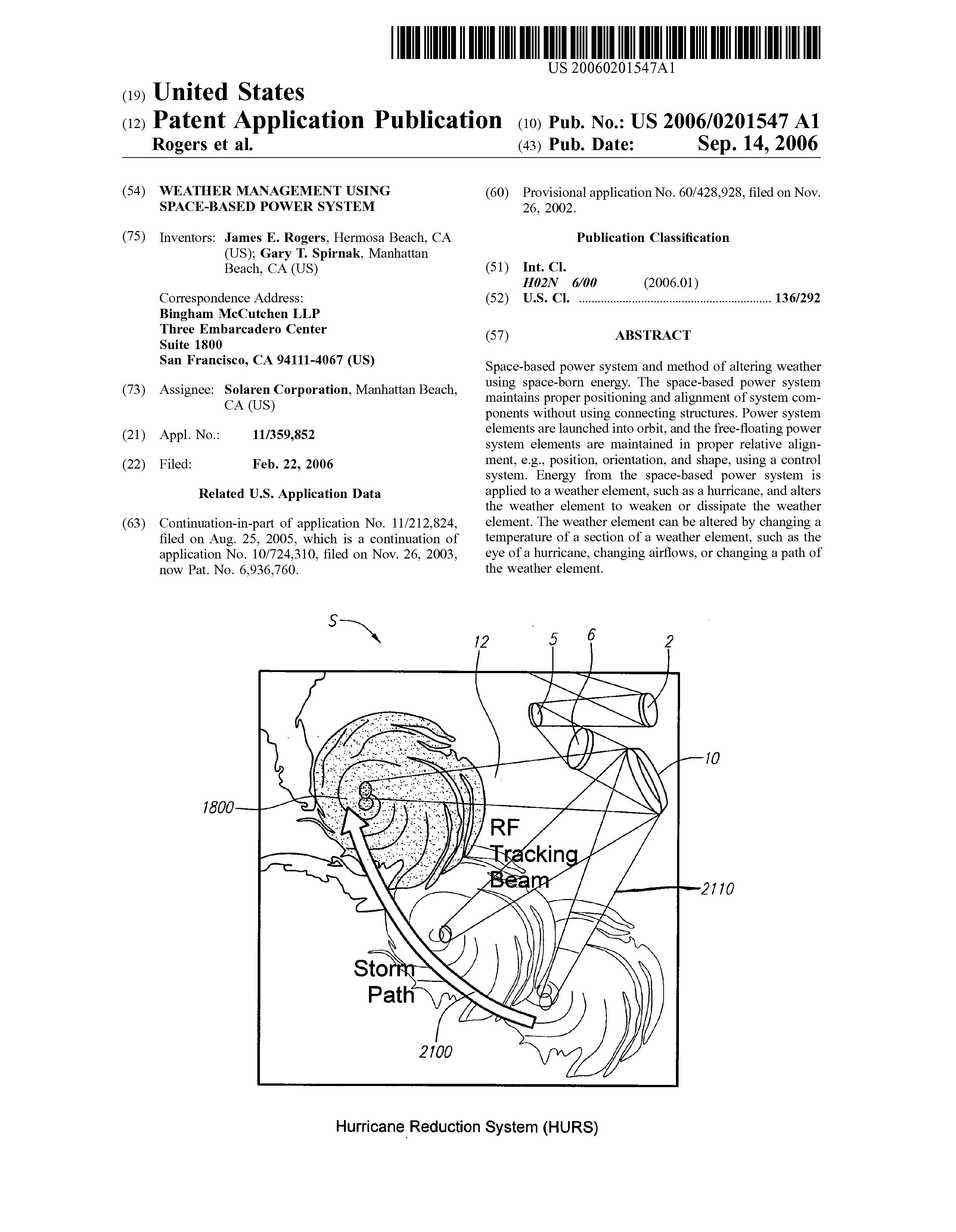 Weather Management Using Space-Based Power System